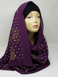 Purple Polka Dot Chiffon Hijab Scarf